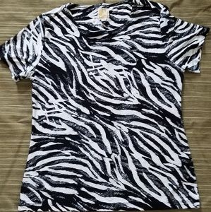 zebra print top by JM Collection